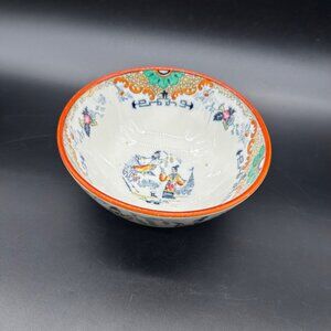 Vintage Bowl P Regout Co Maastright Timor Holland Asian Style Hand Painted